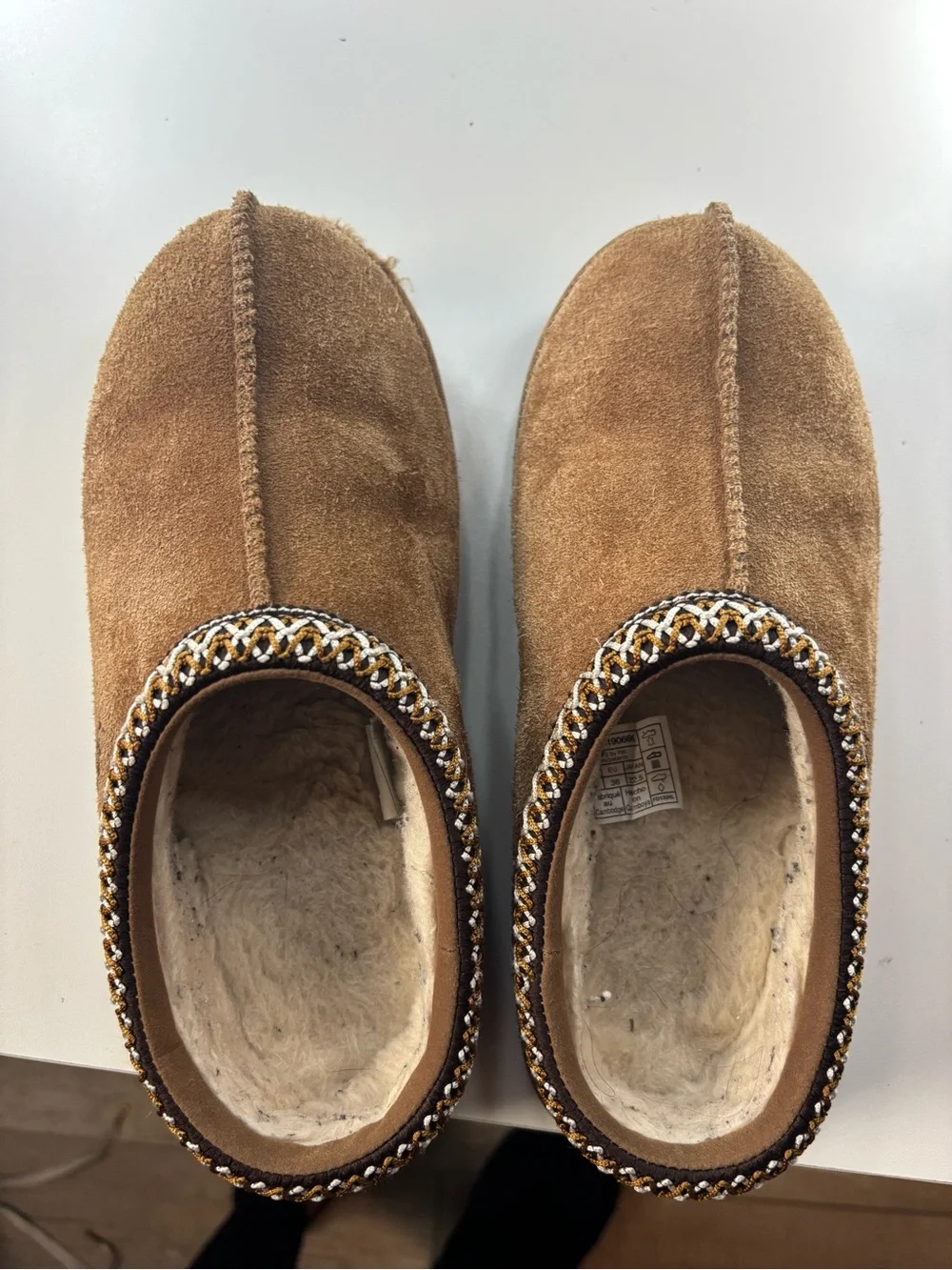 UGG Kids Chestnut Suede Slip-On Clog with Braided Trim